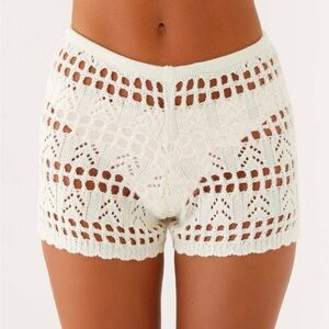 BRAND NEW WITH TAGS Peppermayo  Baylock Crochet Shorts - White